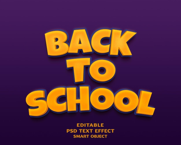 PSD back to school 3d text effect design