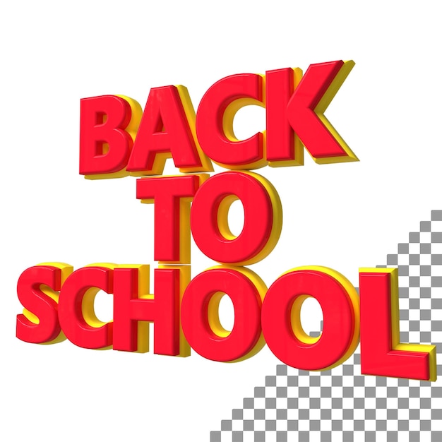 PSD back to school 3d text rendering