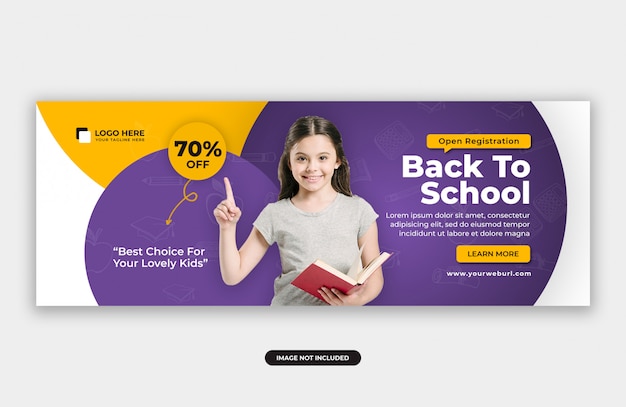 Back to school admission offer cover banner design template