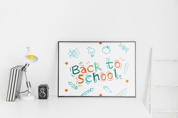 Back to school advertising mockup design