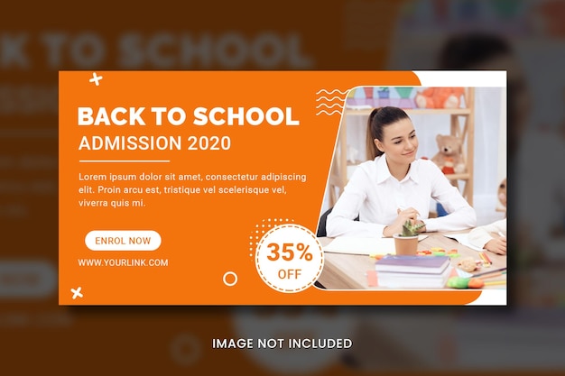 PSD back to school banner cover facebook