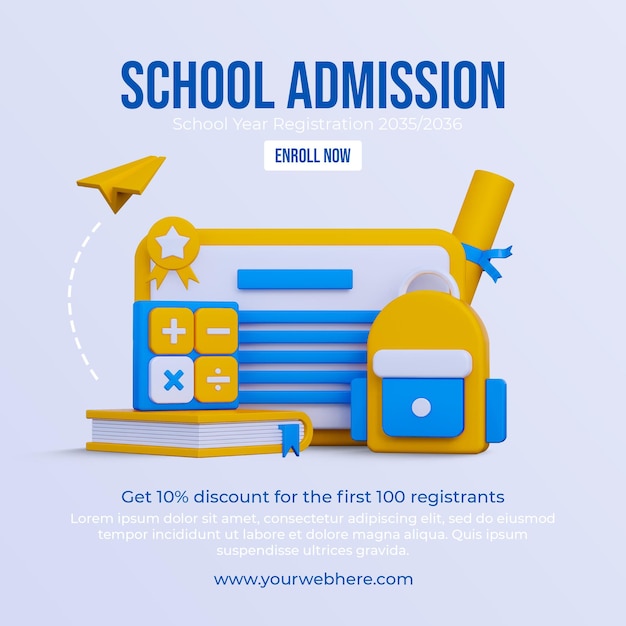 PSD back to school banner social media post template