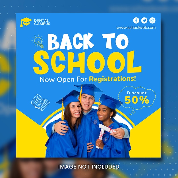 PSD back to school banner social template