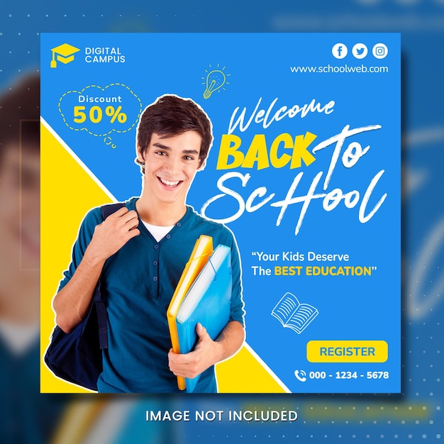 Back to school banner social template