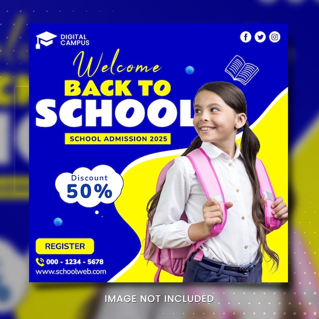 PSD back to school banner social template