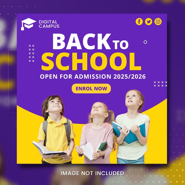 Back To School Banner Social Template