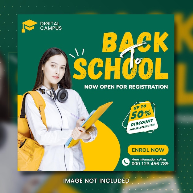 back to school banner social template
