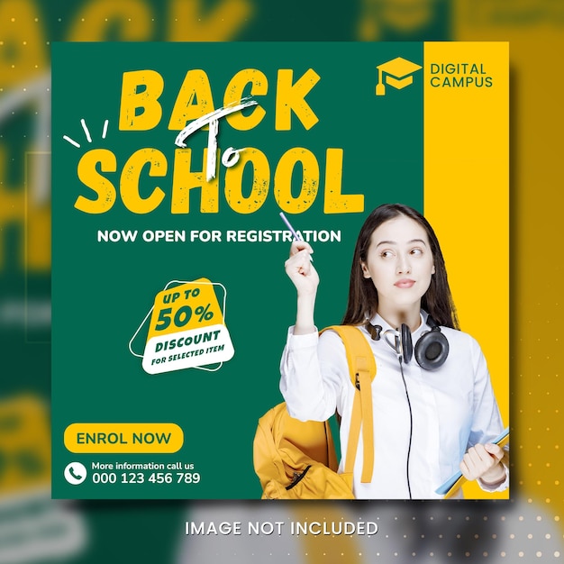back to school banner social template