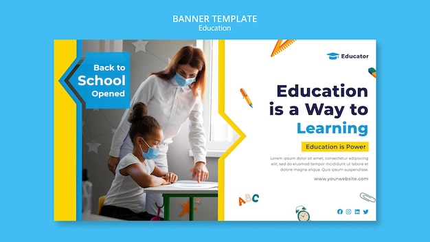 PSD back to school banner template