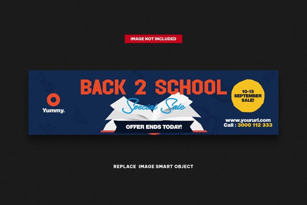 PSD modello web per banner di ritorno a scuola