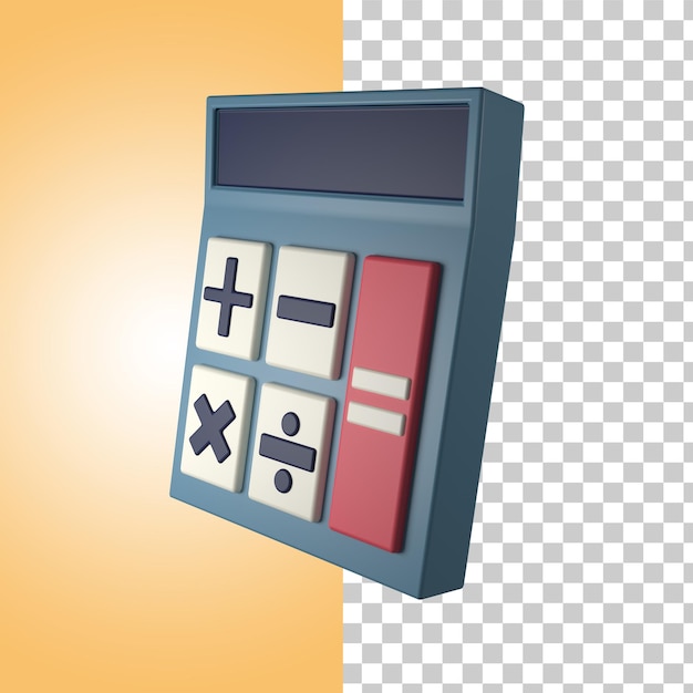 PSD back to school calculator 3d icon