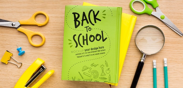 PSD back to school composition mock-up