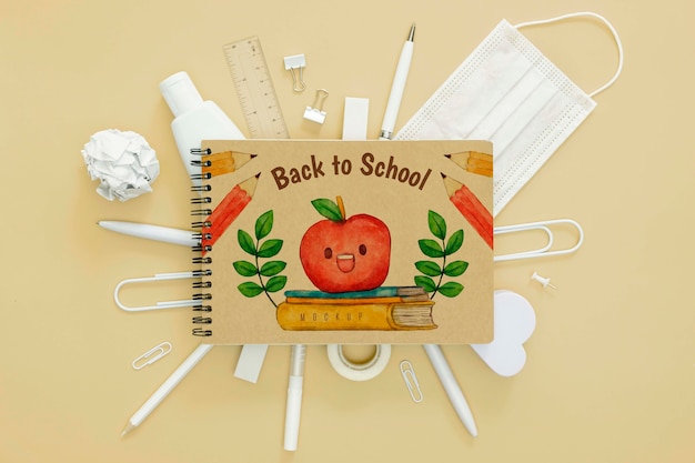 PSD back to school concept above view