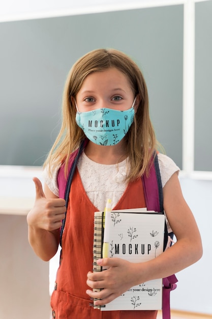 back to school and covid concept mock-up