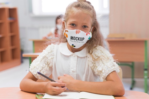 back to school and covid concept mock-up