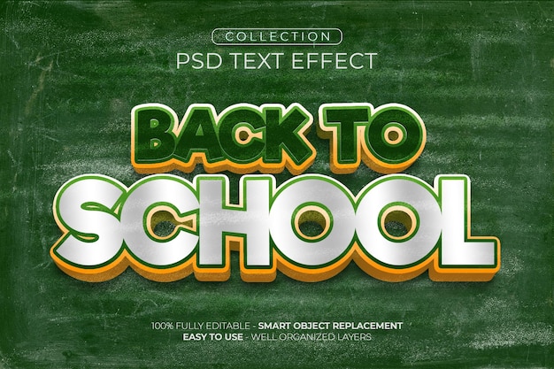 Back to school custom text effect with chalkboard