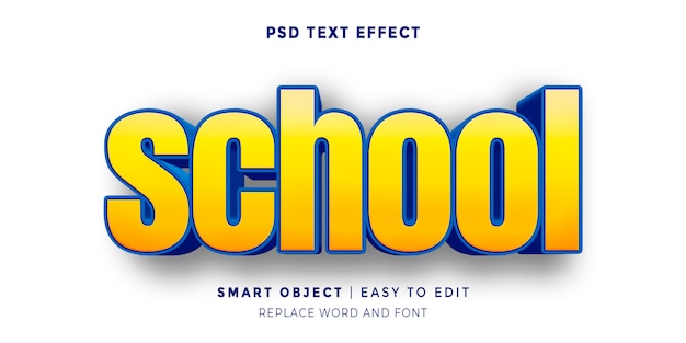 Back to School Editable 3D style text effect 