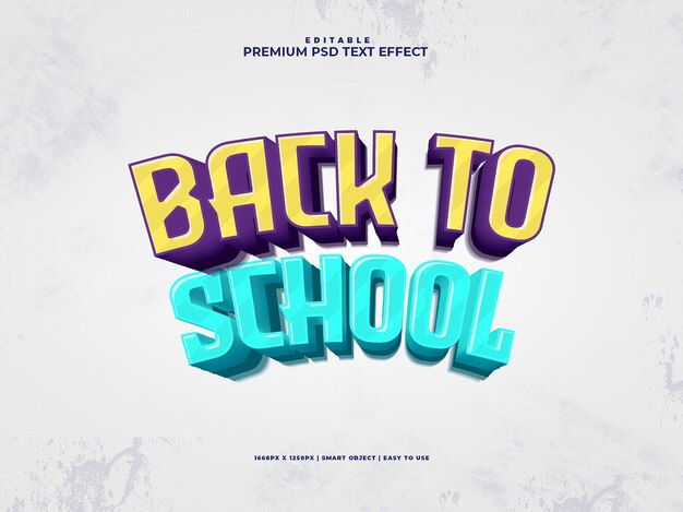 PSD back to school editable premium psd text effect