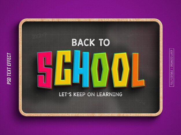 PSD back to school editable text effect