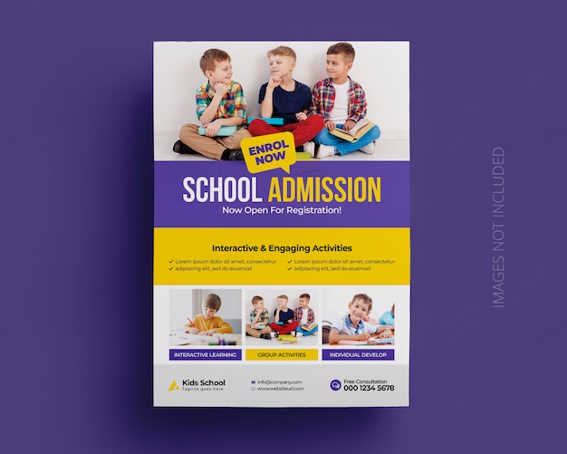 Back to school education admission flyer template