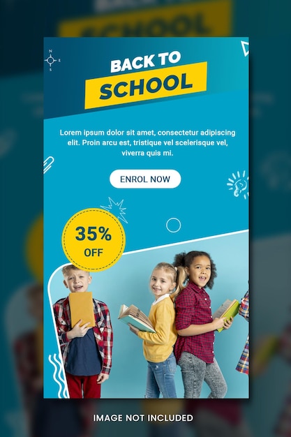 PSD back to school education banner instagram post