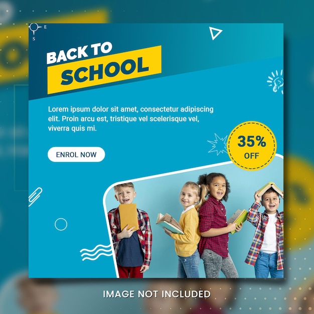 Back To School Education Banner Square