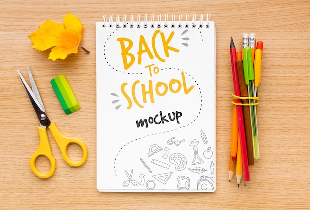 PSD back to school elements composition mock-up