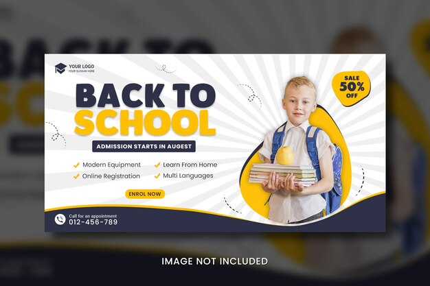 PSD il modello di annuncio facebook di back to school.