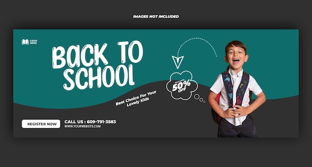 Back to school modello di progettazione della copertina di facebook