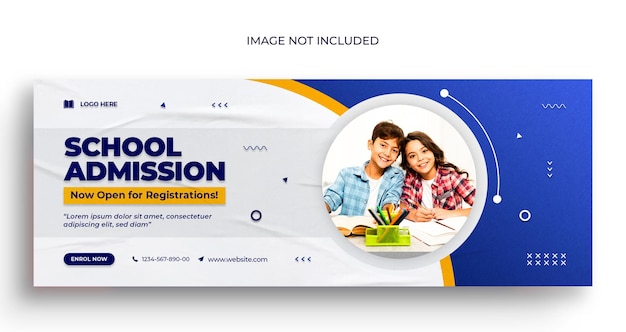 PSD back to school facebook cover web banner and social media post template