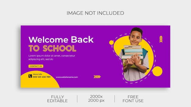 Back to school facebook cover and web banner template