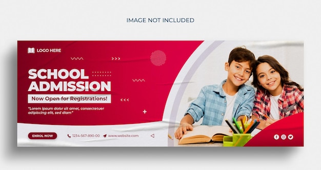 Back to school Facebook timeline cover and web banner template