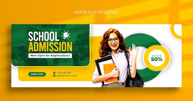 Back to school facebook timeline cover and web banner template