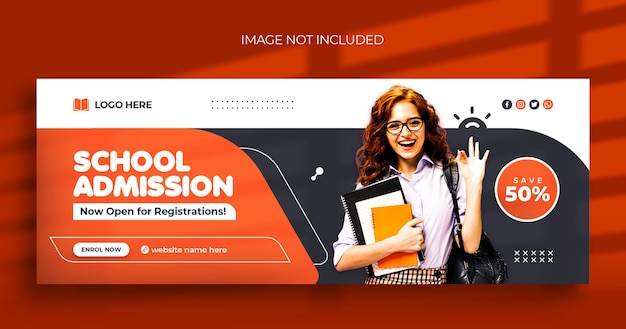 Back to school Facebook timeline cover and web banner template