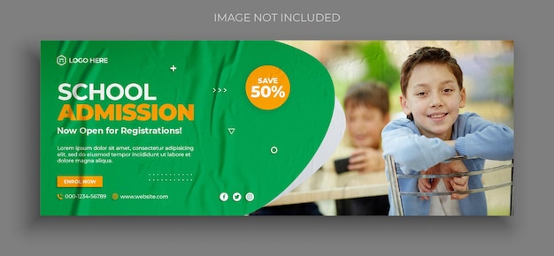 PSD back to school facebook timeline cover and web banner template