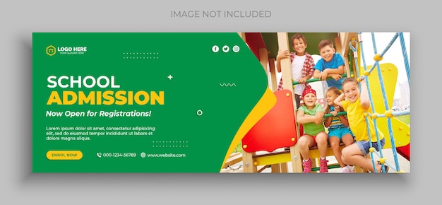 PSD back to school facebook timeline cover and web banner template