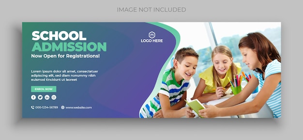 Back to school facebook timeline cover and web banner template