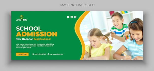 Back to school facebook timeline cover and web banner template