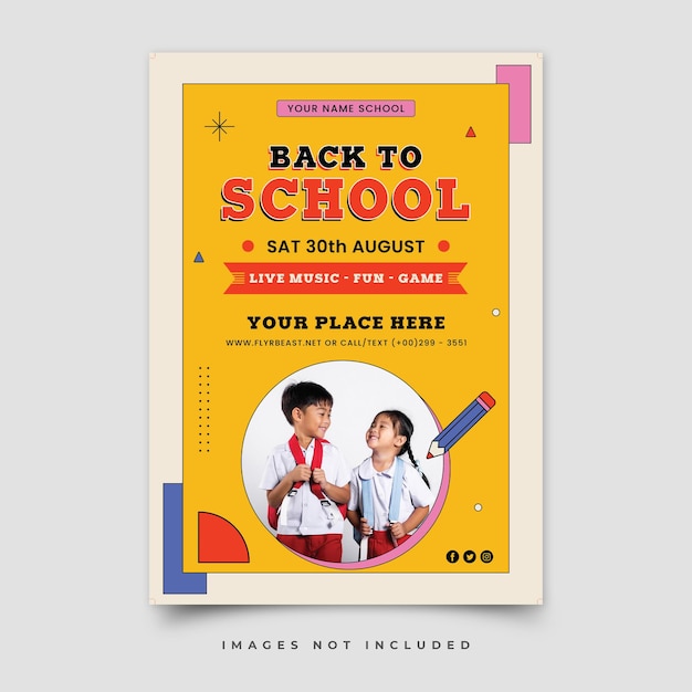 Back to school flyer template