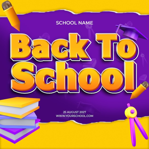 Back to school flyer template