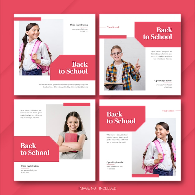 Back to school instagram post bundle template