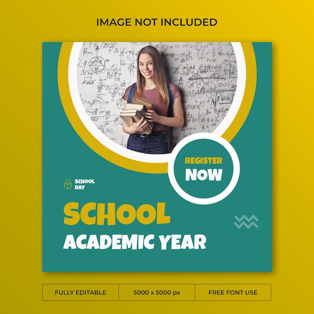 Back to school instagram post social media template