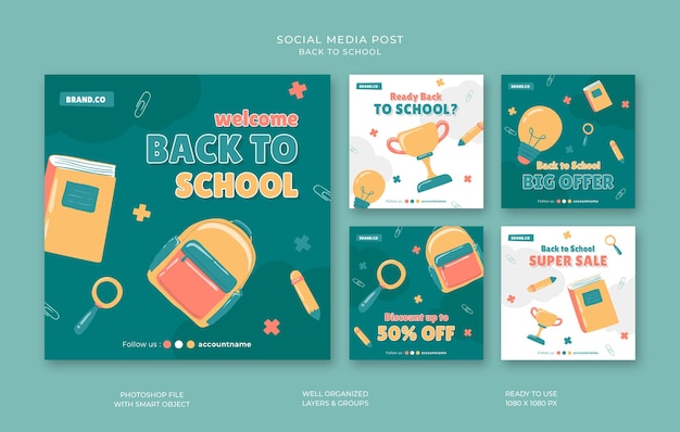 Back to school instagram posts collection