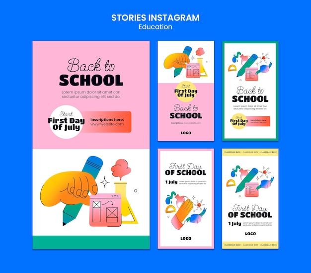 学校に戻るInstagramストーリーコレクション