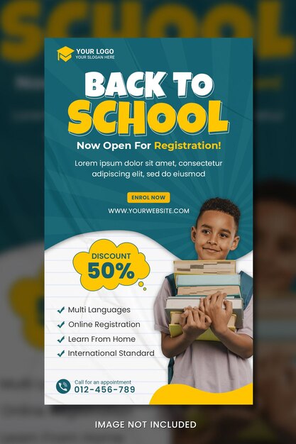 PSD back to school instagram story template