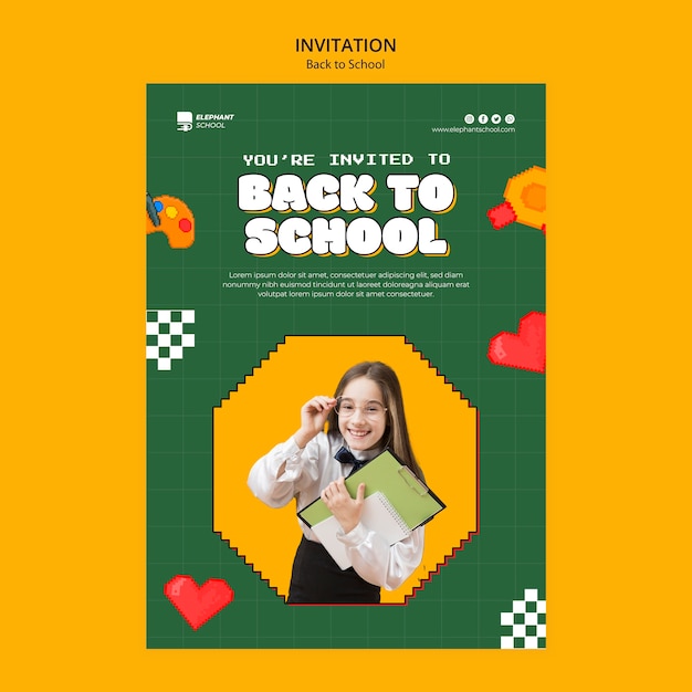 PSD back to school invitation template