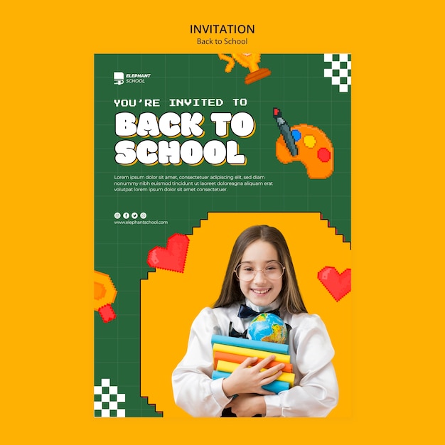 PSD back to school invitation template