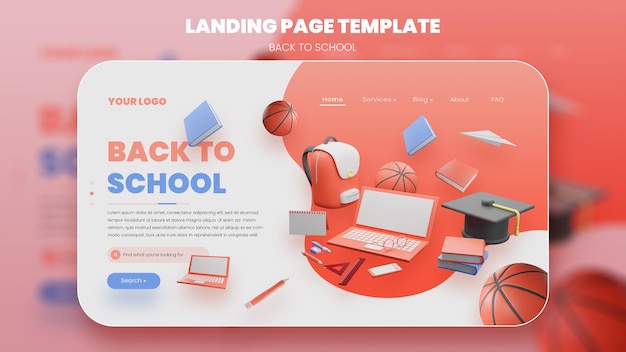 Back to school landing page Premium PSD