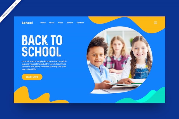 Back to school landing page template