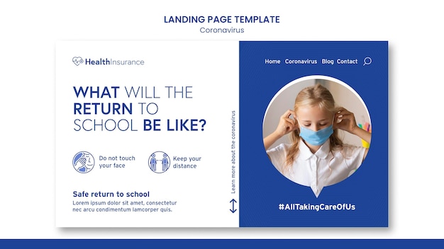 Back to school  landing page template